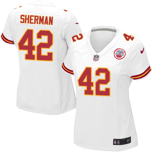 Women's Elite Anthony Sherman Nike Jersey White Road - #42 NFL Kansas City Chiefs